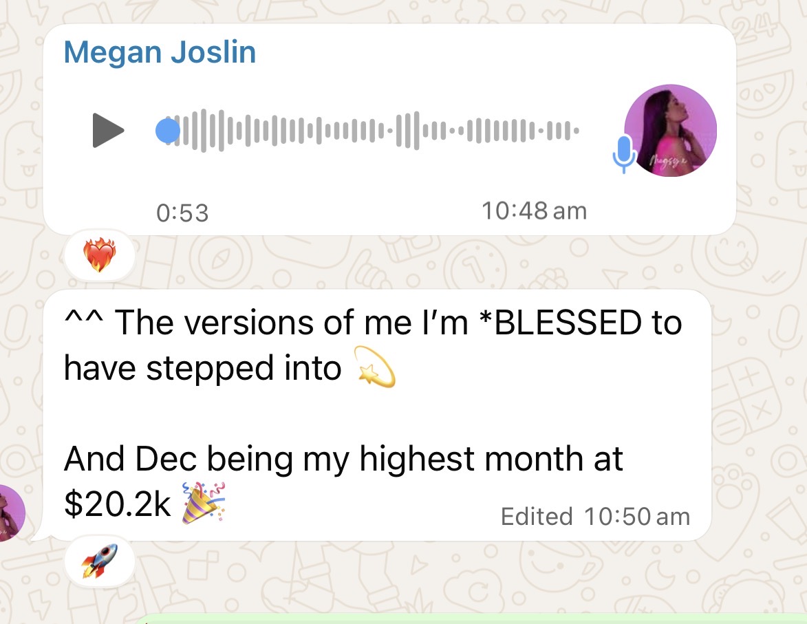 Megsy — Embodiment & Life Coach — $20.2K Month