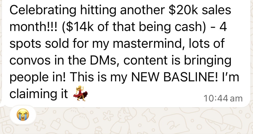 Client win message
