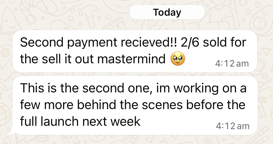 Client win message
