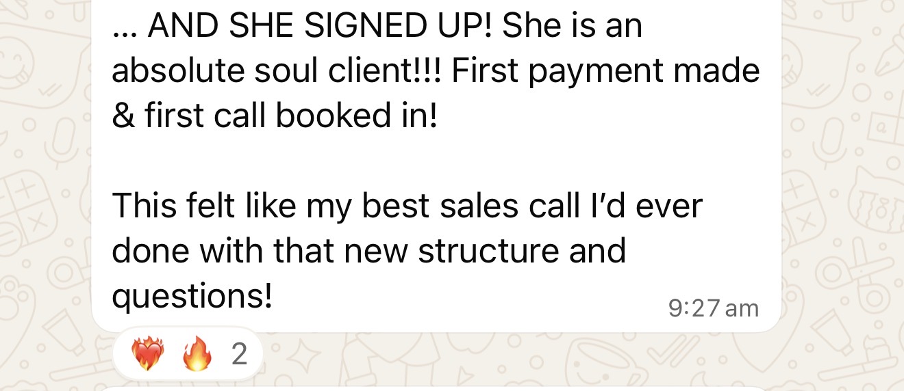 Client win message